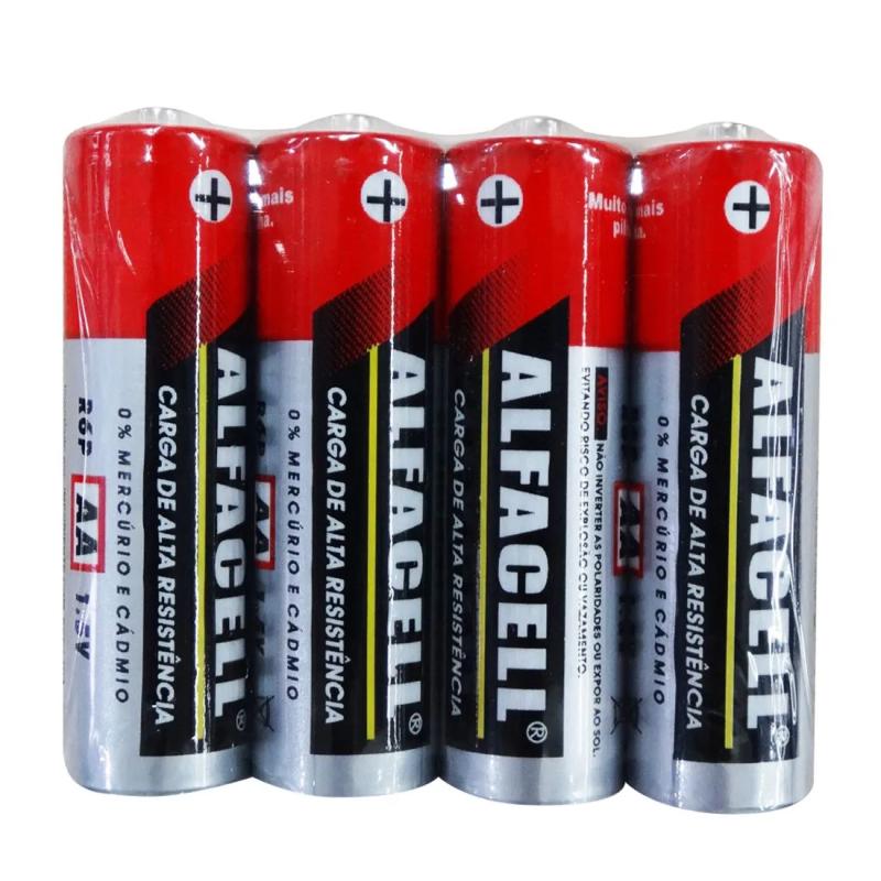 Pilha Comum PQ AA 1.5V com 4 Unidades Alfacell