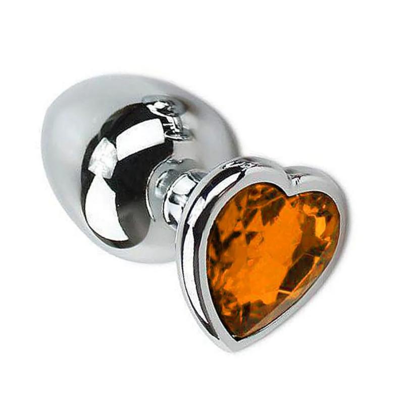 Plug Anal Cônico com Cristal Formato Coração P Sexy Import